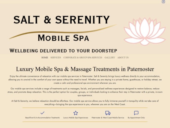 Salt & Serenity website designed by ServiceFlow