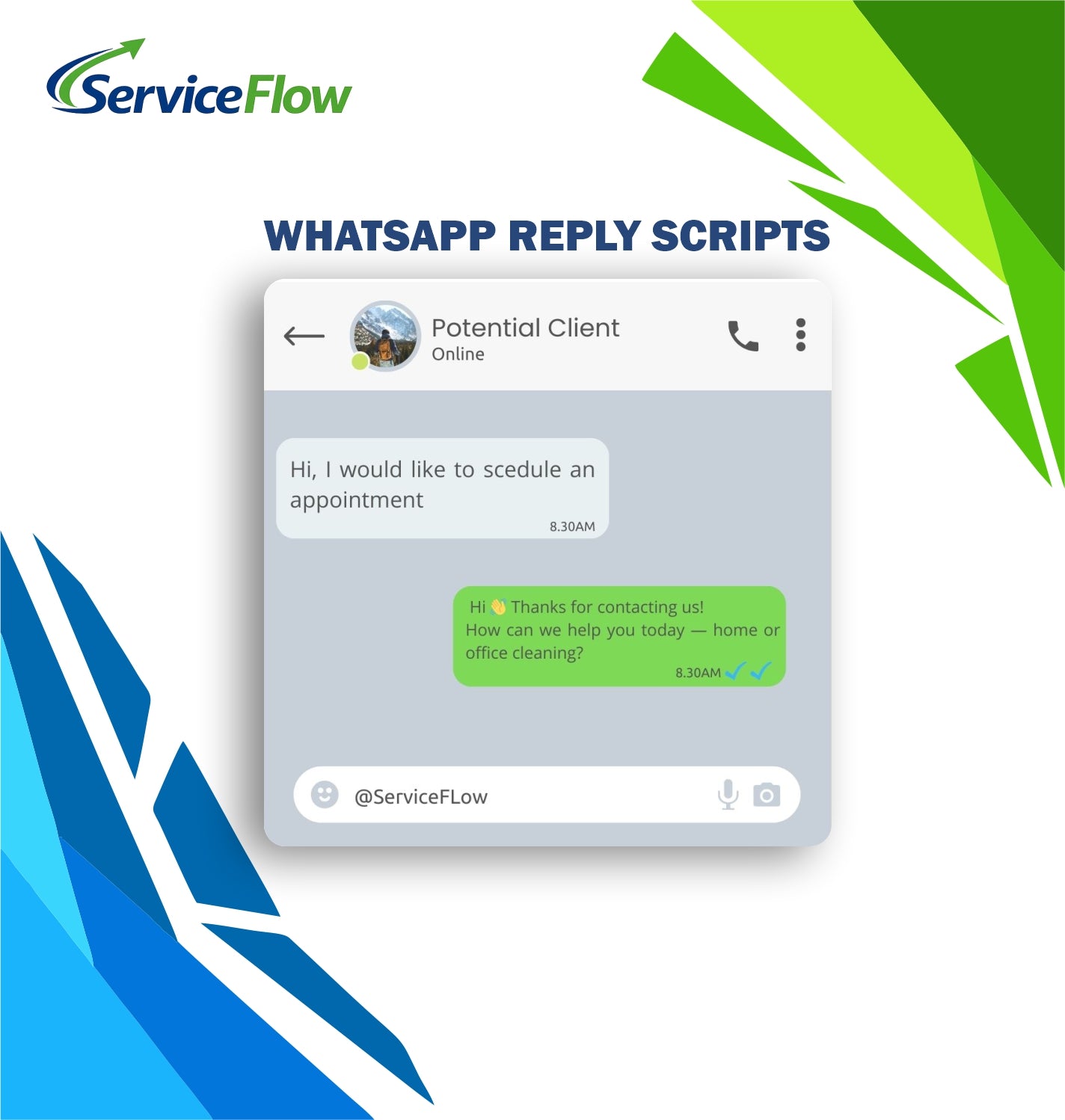WhatsApp Business reply scripts