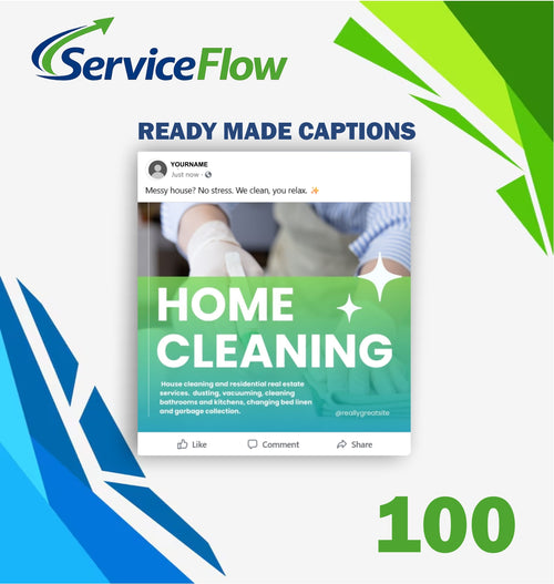 Meta captions for cleaning service