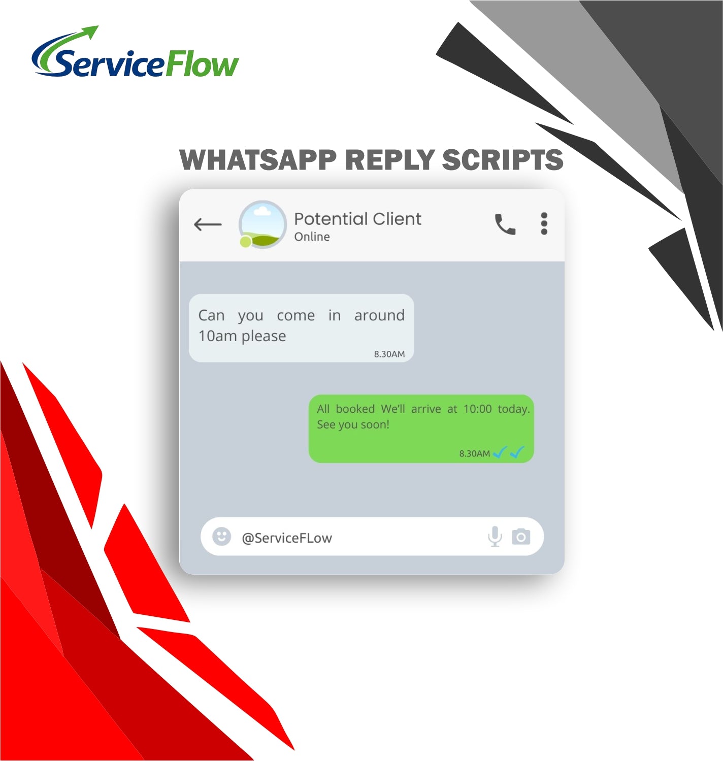 WhatsApp Business reply Scripts