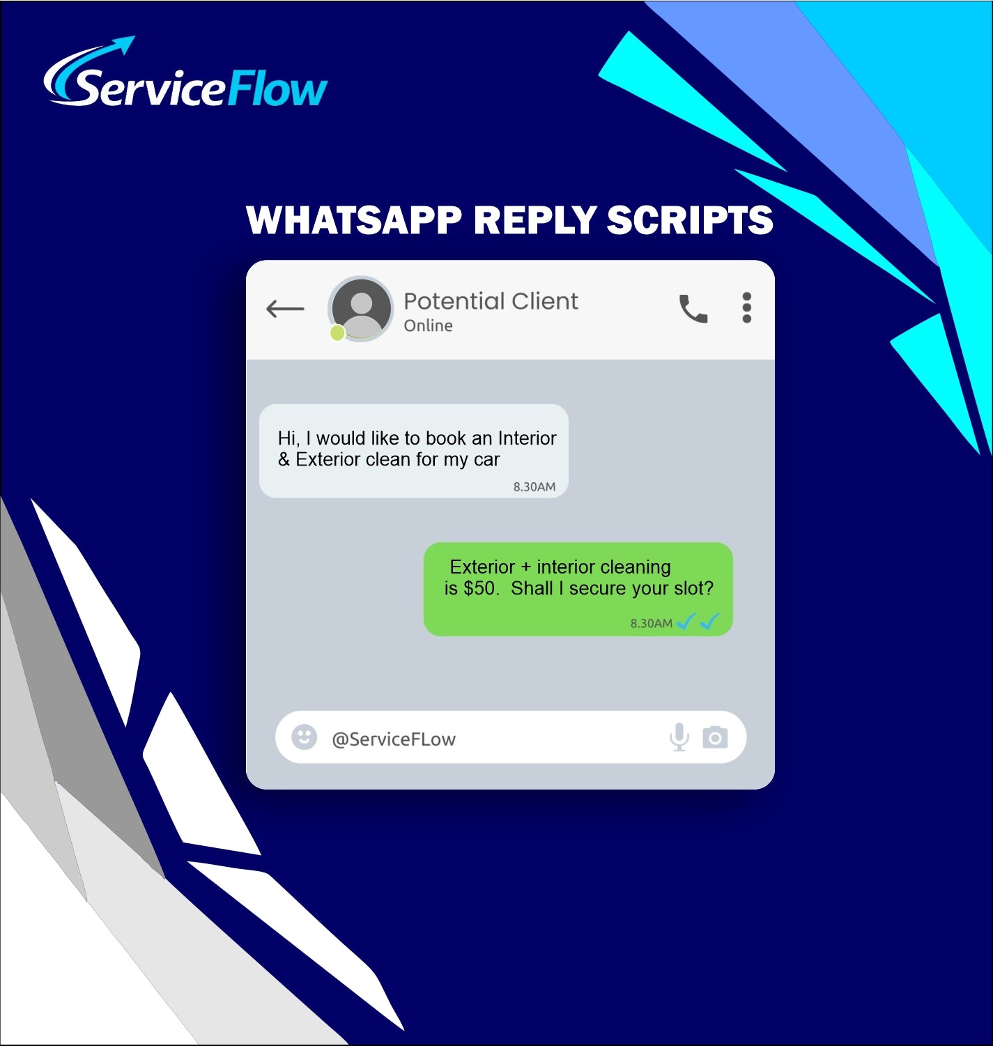 WhatsApp Business reply Scripts